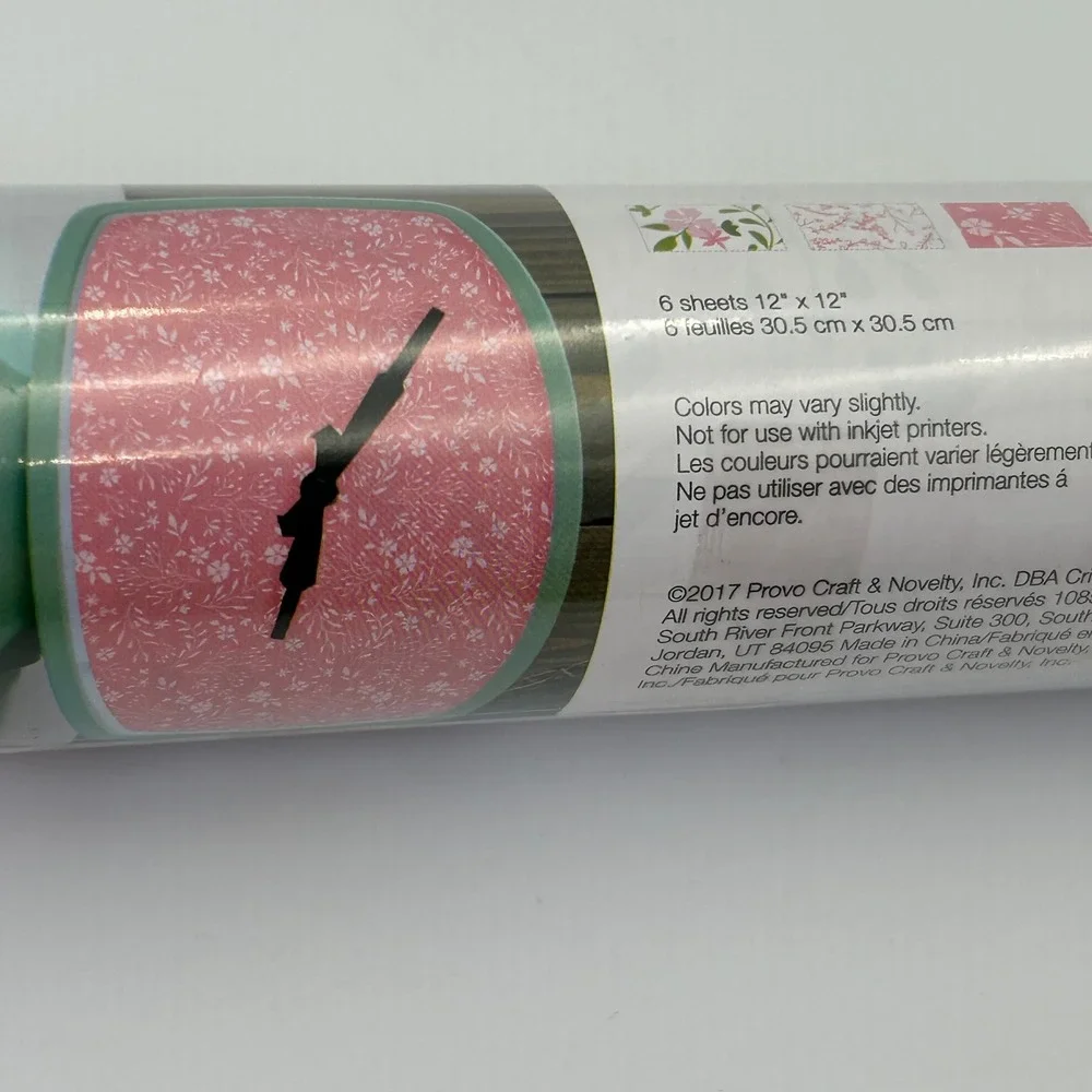 Cricut Premium Vinyl Floral Removable Matte In Bloom Pink Sampler 6 Sheets 12x12